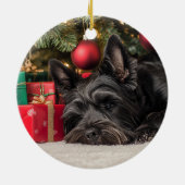 Scottie Kerstmis Keramisch Ornament (Achterkant)