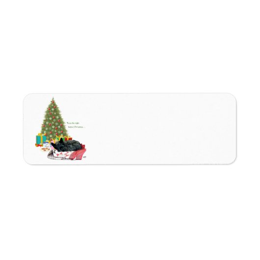 Scottie kerstmis label stickers (Voorkant)