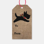 Scottie Kerstmis op Burlap Personaliseren Cadeaulabel (Achterkant)