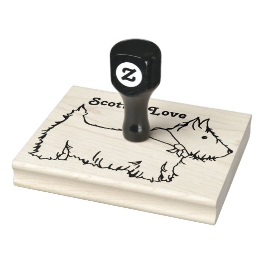 Scottie Liefde Schotse Terriër Hond Custom Rubberstempel (Stempel)