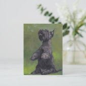 "Scottie Loves Bubbles" Briefkaart van de Dog Art (Staand voorkant)