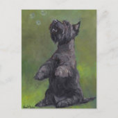 "Scottie Loves Bubbles" Briefkaart van de Dog Art (Voorkant)