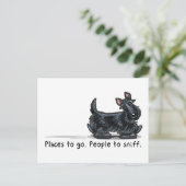 Scottie Mensen aan het snuffelen Briefkaart (Staand voorkant)