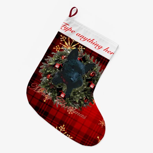 Scottie Merry Kerstmis Grote Kerstsok (Voorkant (Hangend))