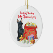 Scottie Merry Kerstmis Keramisch Ornament (Rechts)