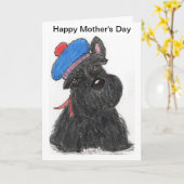 Scottie Moederdag Kaart Mum nana Schots (Gele Bloem)