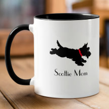 Scottie Mom Fun  Dog Custom Naam Rood