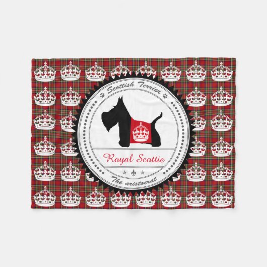 Scottie No 8 Royal Crown Fleece Deken (Voorkant (Horizontaal))