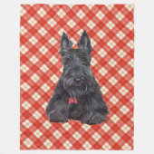Scottie on Tartan Fleece Deken (Voorkant)