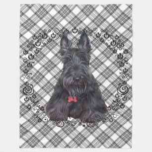 Scottie on Tartan Fleece Deken