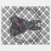 Scottie on Tartan Fleece Deken (Voorkant (Horizontaal))