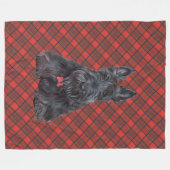 Scottie on Tartan Fleece Deken (Voorkant (Horizontaal))