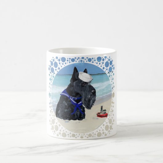 Scottie op het strand koffiemok (Center)