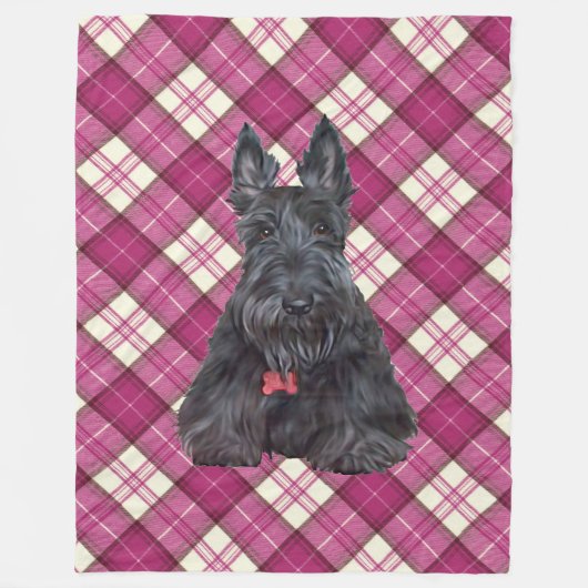 Scottie op Tartan Fleece Deken (Voorkant)
