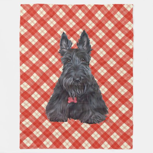 Scottie op Tartan Fleece Deken (Voorkant)