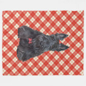 Scottie op Tartan Fleece Deken (Voorkant (Horizontaal))