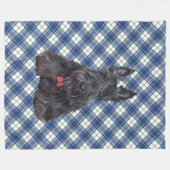 Scottie op Tartan Fleece Deken (Voorkant (Horizontaal))
