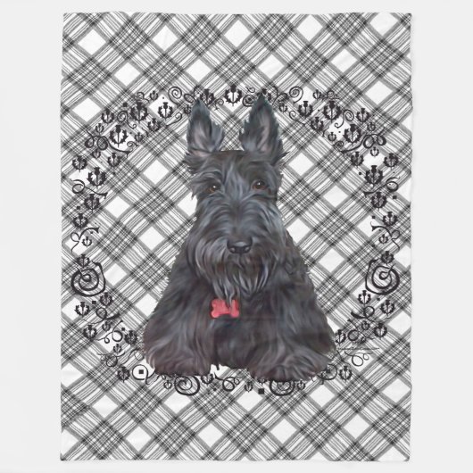 Scottie op Tartan Fleece Deken (Voorkant)