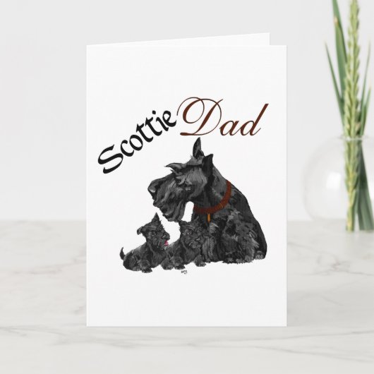 Scottie papa en pups Vaderdag Kaart (Voorkant)