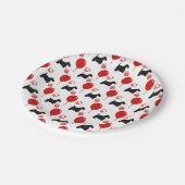 Scottie Party 2 Black en Red Papieren Bordje (Gekanteld)