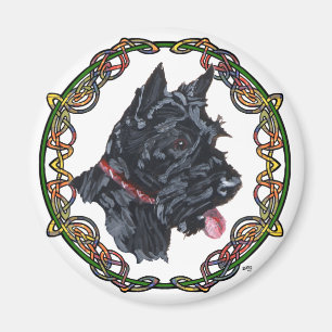 Scottie Portrait Celtic Knotwork Magneet
