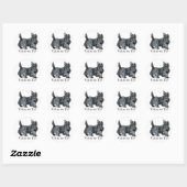 Scottie Praat met de Staart Ronde Sticker (Vel)