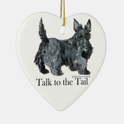 Scottie praat met de Tail Keramisch Ornament (Rechts)