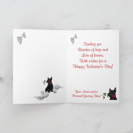 Scottie Puppy Be My Valentijn Wenskaart Feestdagen Kaart (Binnen)