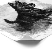 Scottie Puppy Charcoal Style Poster (Hoek)