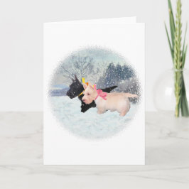 Scottie Pups Feestdagen Kaart