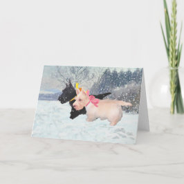 Scottie Pups Feestdagen Kaart