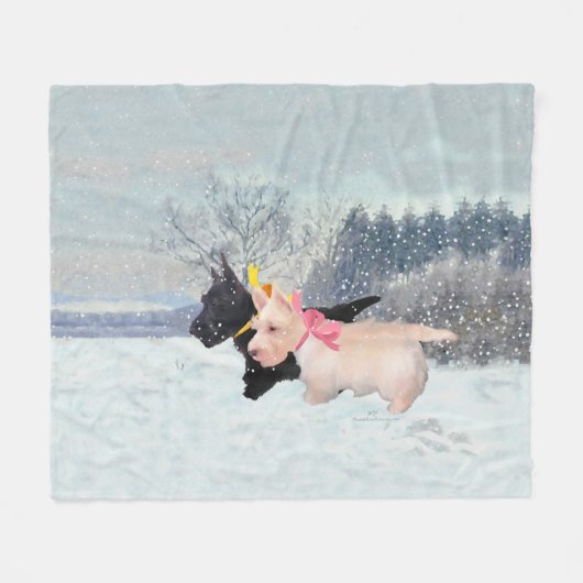 Scottie Pups Fleece Deken (Voorkant (Horizontaal))