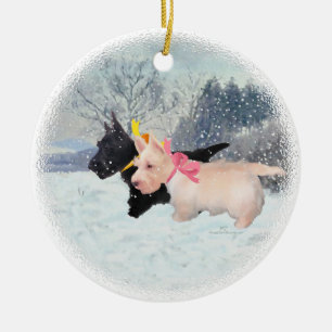 Scottie Pups Keramisch Ornament