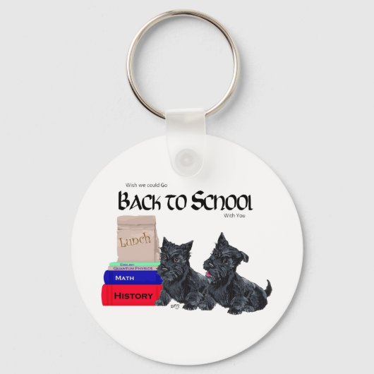 Scottie Pups Terug naar School Sleutelhanger (Voorkant)