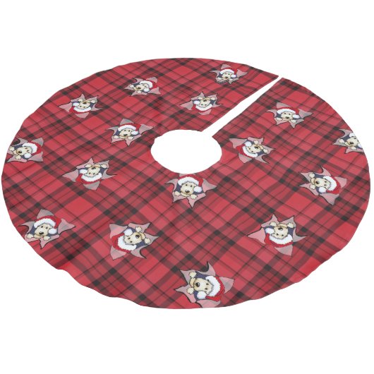 Scottie Red Pset Tree Skirt Kerstboom Rok (Gekanteld)