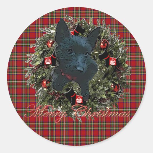 Scottie Ronde Sticker (Voorkant)