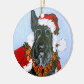 Scottie Santa Claus Keramisch Ornament (Links)