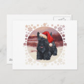 Scottie Santa in Snow Feestdagenkaart (Voorkant / Achterkant)