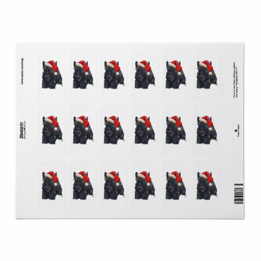 Scottie Santa Stickers. Etiket (Full Sheet)