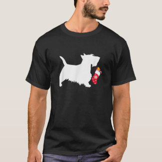 Scottie Schotse Terriër Kerst Sok Hond T-shirt