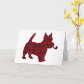 Scottie Scots Terrier Tartan Dog Kaart (Gele Bloem)