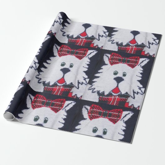scottie scottish shier dog plaid wrapper paper cadeaupapier (Uitgerold)