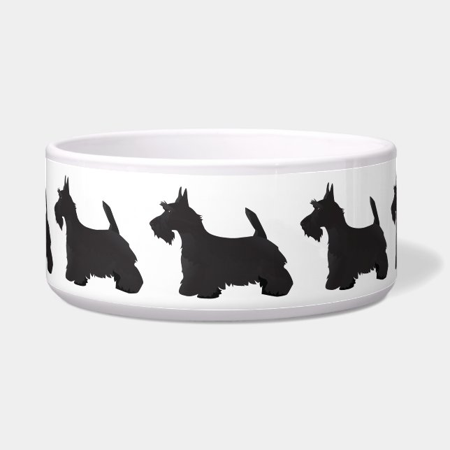 Scottie Scottish Terrier Basic Breed SIlhouette Voerbakje (Voorkant)