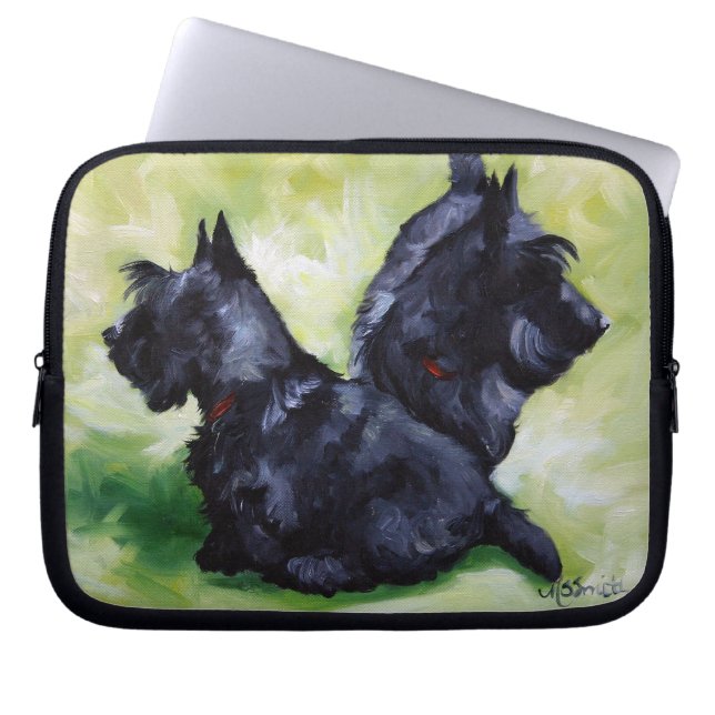 Scottie Scottish Terrier Dog Laptop Hoesje Laptop Sleeve (Voorkant)