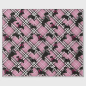Scottie Scottish Terrier Dog Pink Cadeaupapier (Vlak)