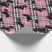 Scottie Scottish Terrier Dog Pink Cadeaupapier (Hoek)