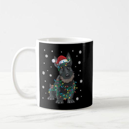 Scottie Scottish Terrier met kersttaart Koffiemok (Links)