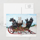 Scottie Sleigh Ride Feestdagenkaart (Voorkant / Achterkant)