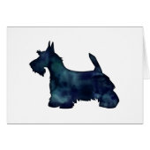 Scottie Terrier Black Waterverf Silhouette Card (Voorkant Horizontaal)