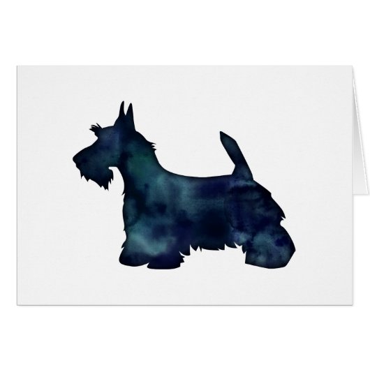 Scottie Terrier Black Waterverf Silhouette Card (Voorkant Horizontaal)